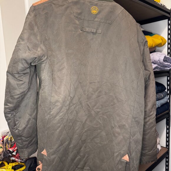 Vintage Beretta Hunting Jacket | Size L | Olive Green Suede Trim | Chore jacket - Picture 8 of 11
